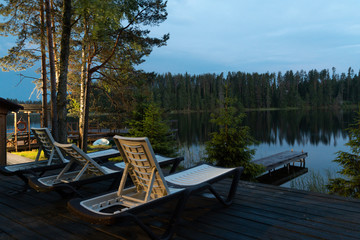Dawn on the Uzhin Lake