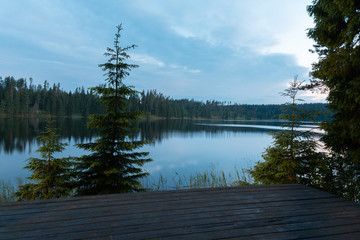 Dawn on the Uzhin Lake