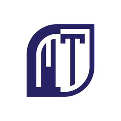 MT initial letter emblem logo negative space