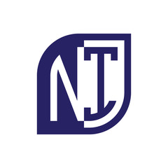 NI initial letter emblem logo negative space