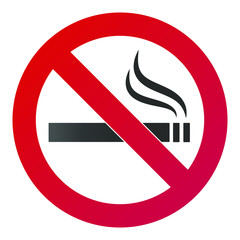 No smoking  sign. Forbidden sign icon isolated on white background gradient version vector illustration