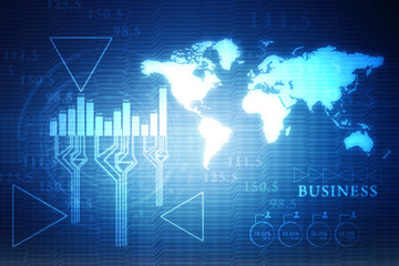 2d rendering Stock market online business concept. business Graph 