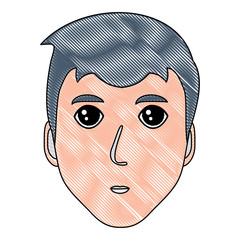 cartoon man face icon over white background, colorful design. vector illustration