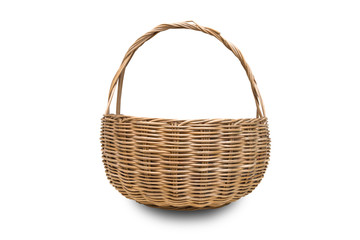 Fototapeta na wymiar Wooden basket isolated on white background.