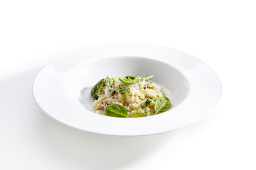 Vegetarian risotto with broccoli