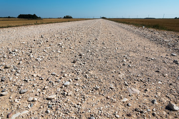 Gravel road in countryside.