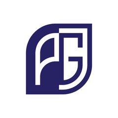 PG initial letter emblem logo negative space