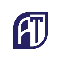 PT initial letter emblem logo negative space