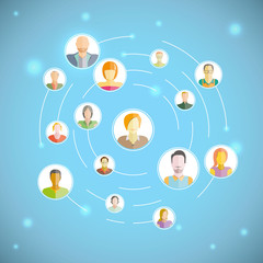 connecting people,  social network concept