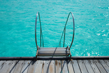 tropical beach in Maldives with blue lagoon