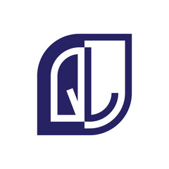 QL initial letter emblem logo negative space