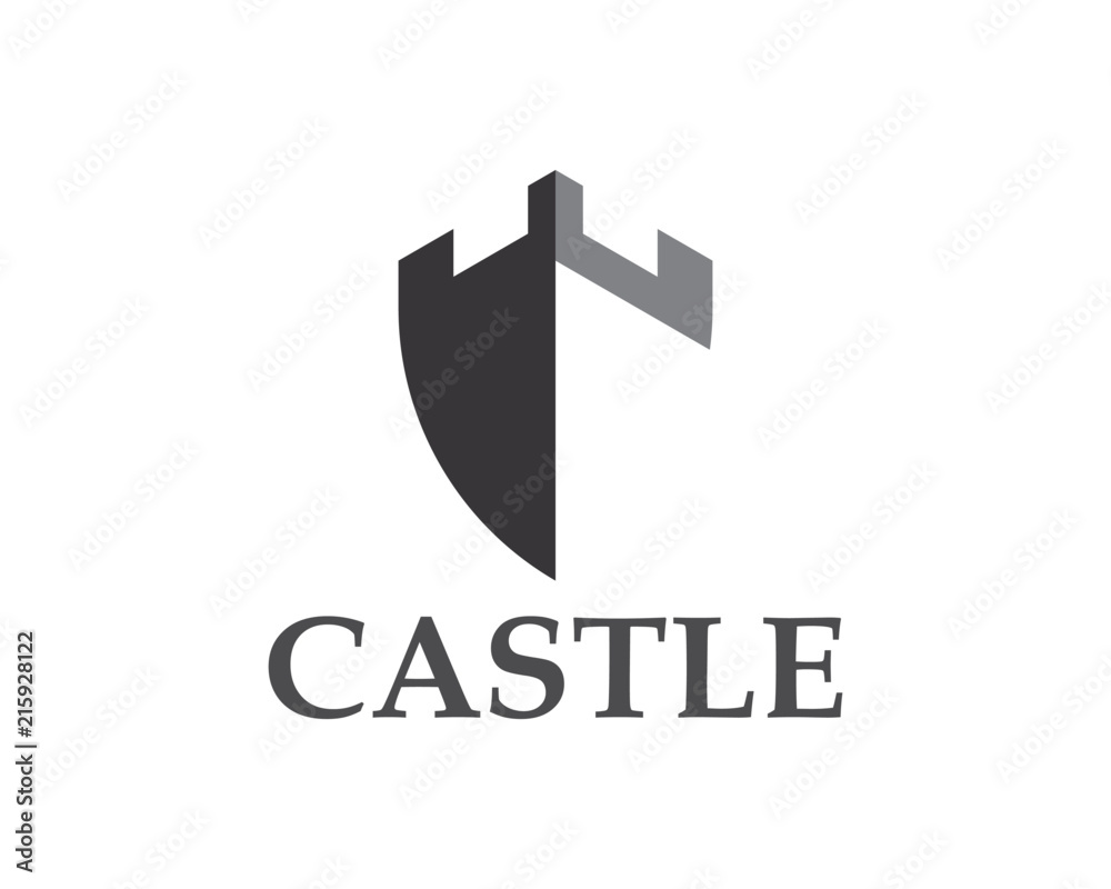 Wall mural castle logo vector