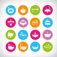 Fototapeta premium sink icons