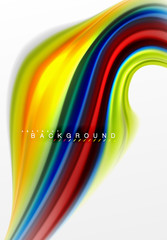 Fototapeta premium Fluid liquid mixing colors concept on light grey background, curve flow, trendy abstract layout template for business or technology presentation or web brochure cover, wallpaper