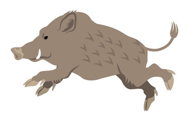 亥　干支　2019年　年賀状素材　走る