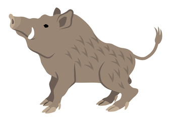 亥　干支　2019年　年賀状素材　見上げる