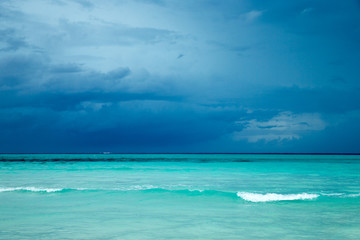 Maldives beach resort panoramic landscape. Summer vacation travel holiday background concept. Maldives paradise beach.