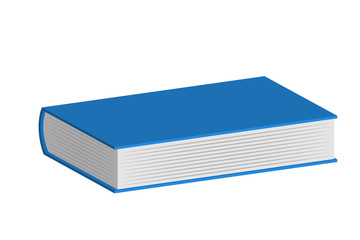 Libros azules sobre fondo blanco.