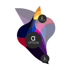 Abstract colorful geometric option infographics design template with sample abc options. Abstract background for business presentation or information banner