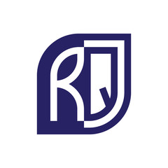 RQ initial letter emblem logo negative space