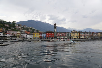 Naklejka premium Strand in ascona in der Schweiz in Tessin