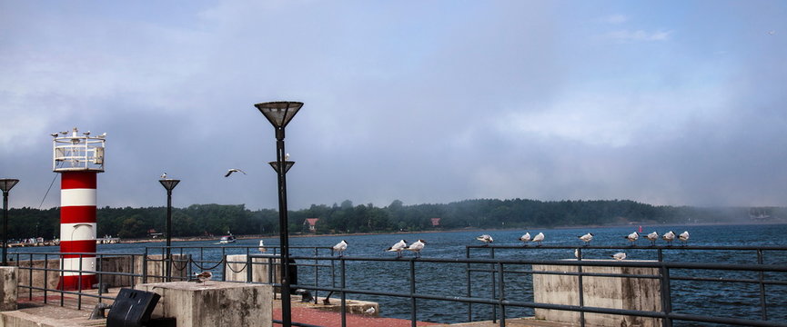 Fog over fising village