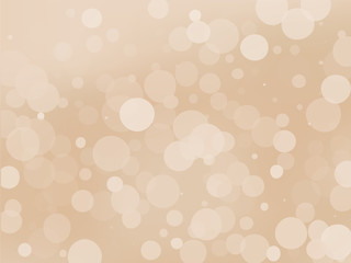 Gold bokeh background. Light abstract backdrop with transparent circles, rounds, dots. Vector illustration