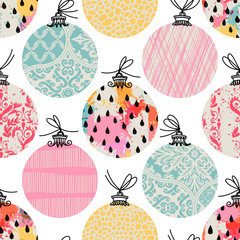 Seamless pattern. Christmas Decor. Can be used as background, packaging paper, cover, fabric and etc.