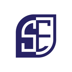 Obraz premium SE initial letter emblem logo negative space