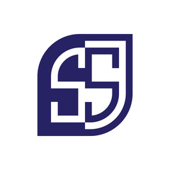 SS initial letter emblem logo negative space