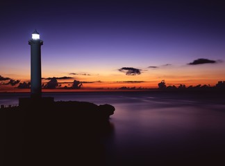 沖縄残波岬の夕景