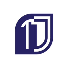 TD initial letter emblem logo negative space