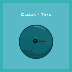 minimalism clock icon over background, colorful design. vector illustration