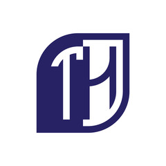 Obraz premium TH initial letter emblem logo negative space