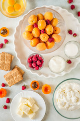 Apricot and Raspberry Cheesecake Ingredients