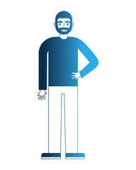 old bearded man standing character