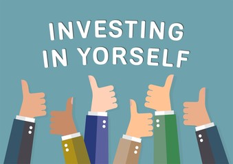 Инвестирование в себя. Концепт. Плоский дизайн.