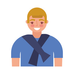 happy teenager boy character portrait