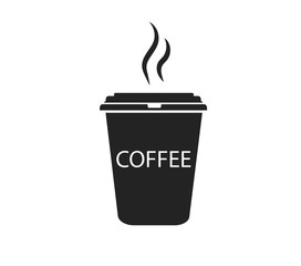 Vector illustration of a glass of a glass with coffee. Food and drinks. 