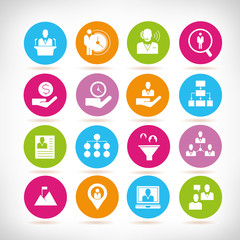 business management and human resource icons