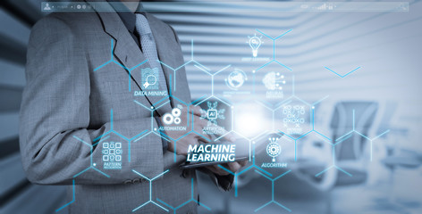 businessman hand using tablet computer