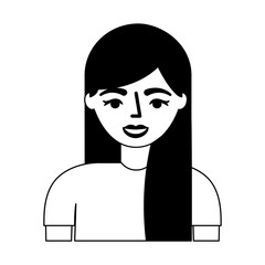 young woman character with long hair