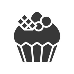 fancy Cupcake or muffin logo, bakery and pastry set, glyph icon