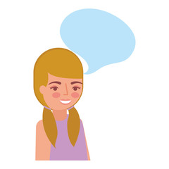 young woman with speech bubble