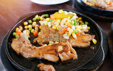 pork steak hot plate