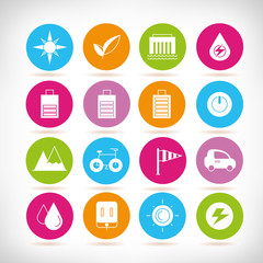 electricity and clean energy icons