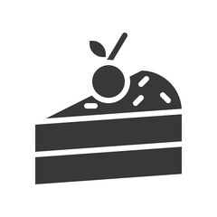 piece of cake with cherry, bakery and pastry set, glyph icon