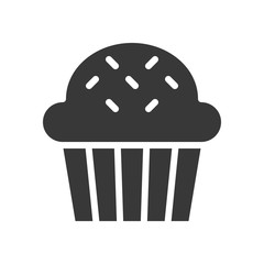 Cupcake or muffin logo, bakery and pastry set, glyph icon