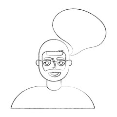 portrait old man grandpa talk bubble