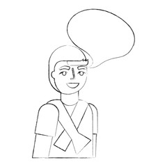 portrait cartoon man character talk bubble